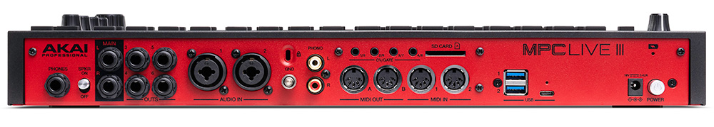 Akai MPC LIVE 3 REAR View Connections