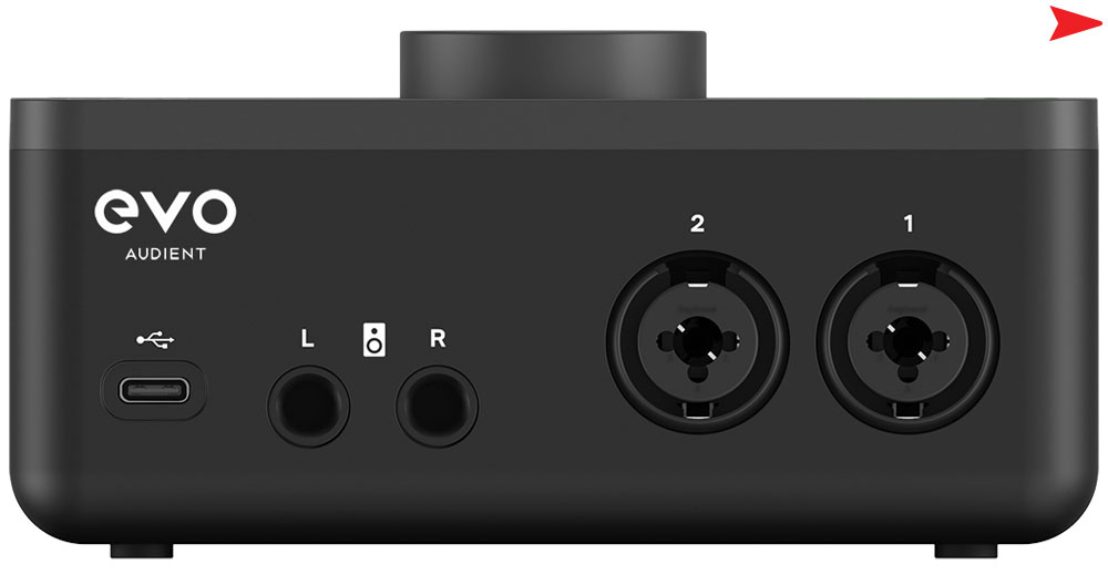 Audient EVO 4 Computer Audio Interface Rear View connectivity