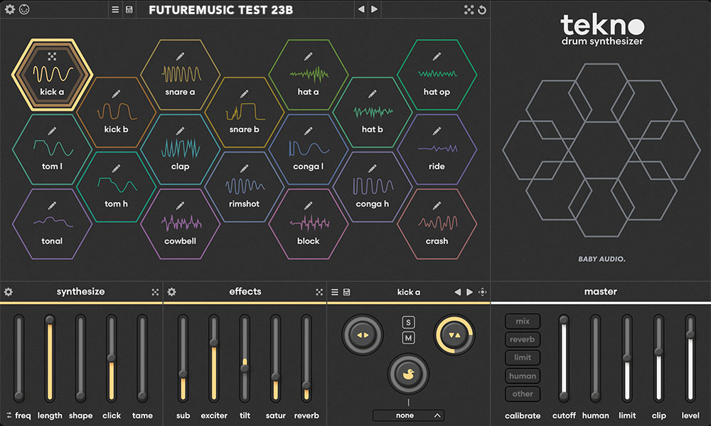 Baby Audio Tekno Drum Synthesizer Review FutureMusic Main Interface