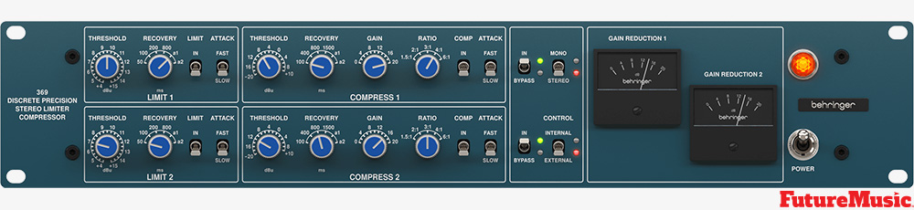 Behringer 369 Two Channel Stereo Compressor and Limiter with Custom-Built Midas Transformers