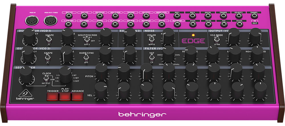 Front view of the Behringer Edge semi modular analog drum synth