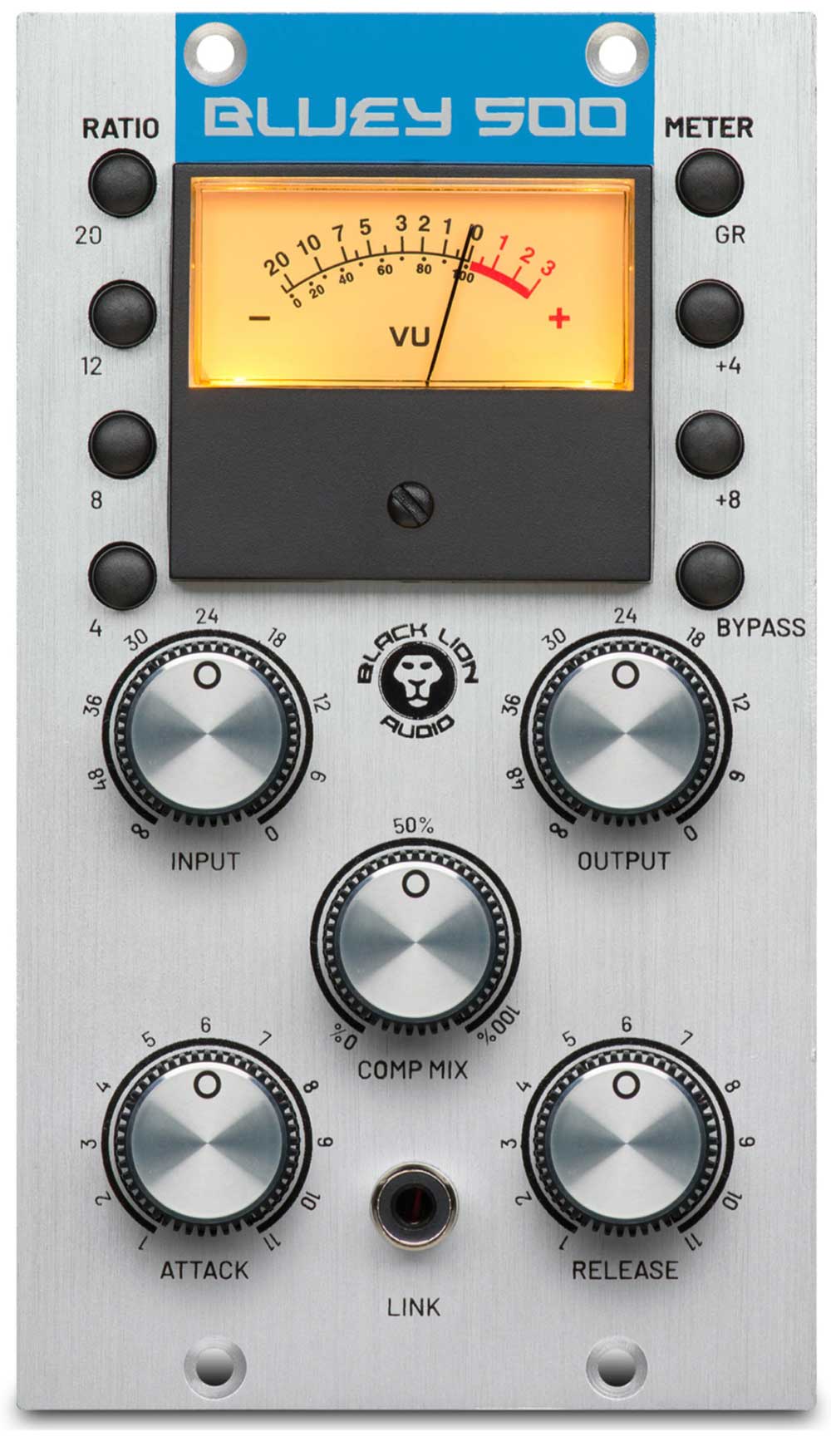 Black Lion Audio has released the Bluey 500, a 500-series version of Chris Lord-Alge's heavily-modified 2U "Bluey" compressor