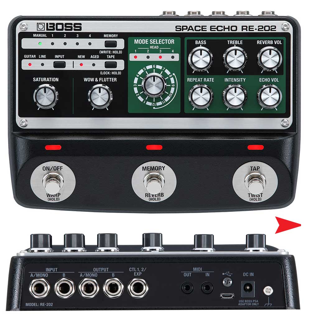 Boss Space Echo RE-202 Front and Back