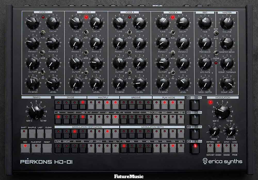 Erica Synths P?rkons HD-01 Drum synthesizer in black