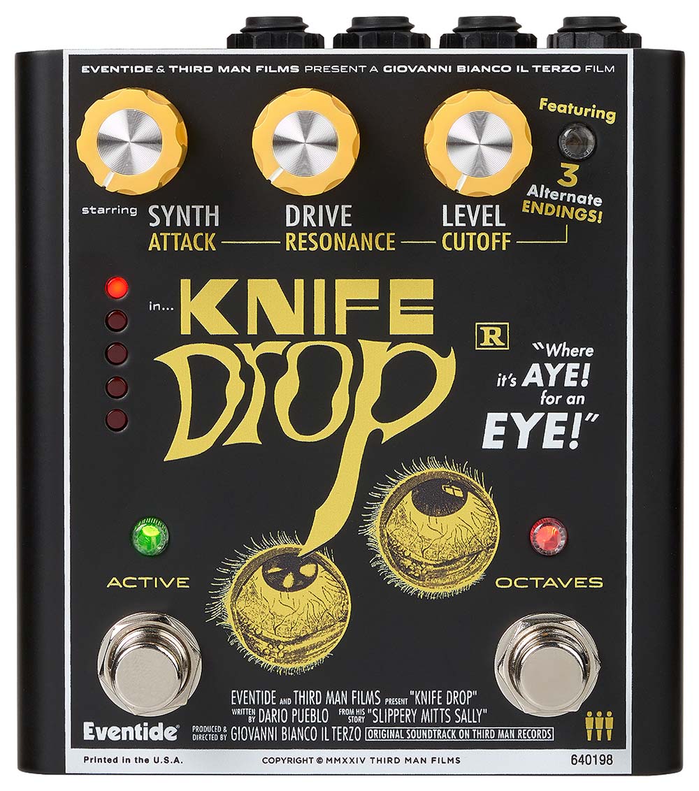 Eventide, in collaboration with Third Man Hardware has released the Knife Drop Fuzz Guitar Pedal