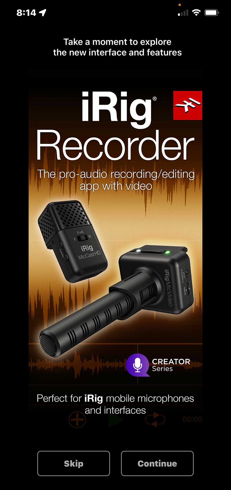 IK Multimedia iRig Recorder Skip Screen