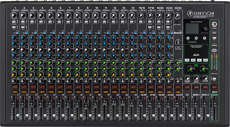 Mackie Onyx24 mixer top view FutureMusic