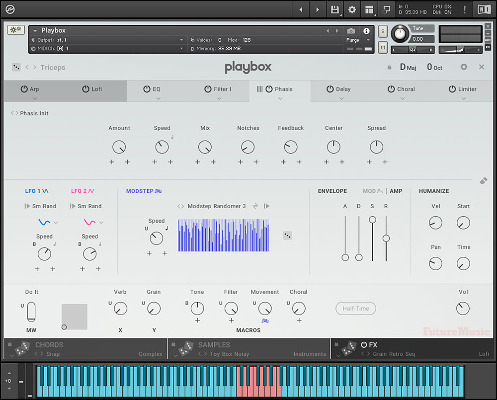 Native Instruments Playbox's Effects Section - Phasis