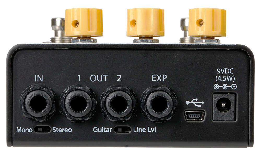 Rear View of the Eventide Knife Drop Guitar Pedal