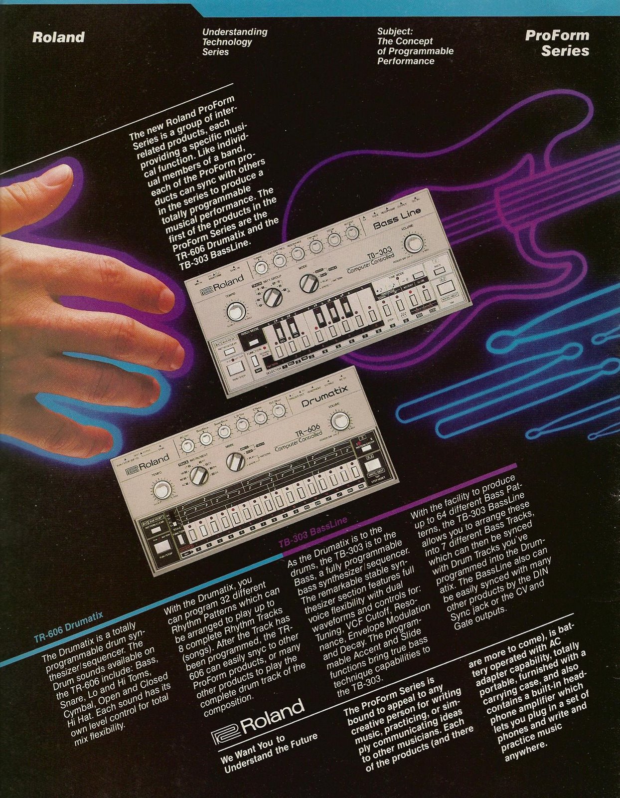 Roland TB-303 and TR-606 Advertisement