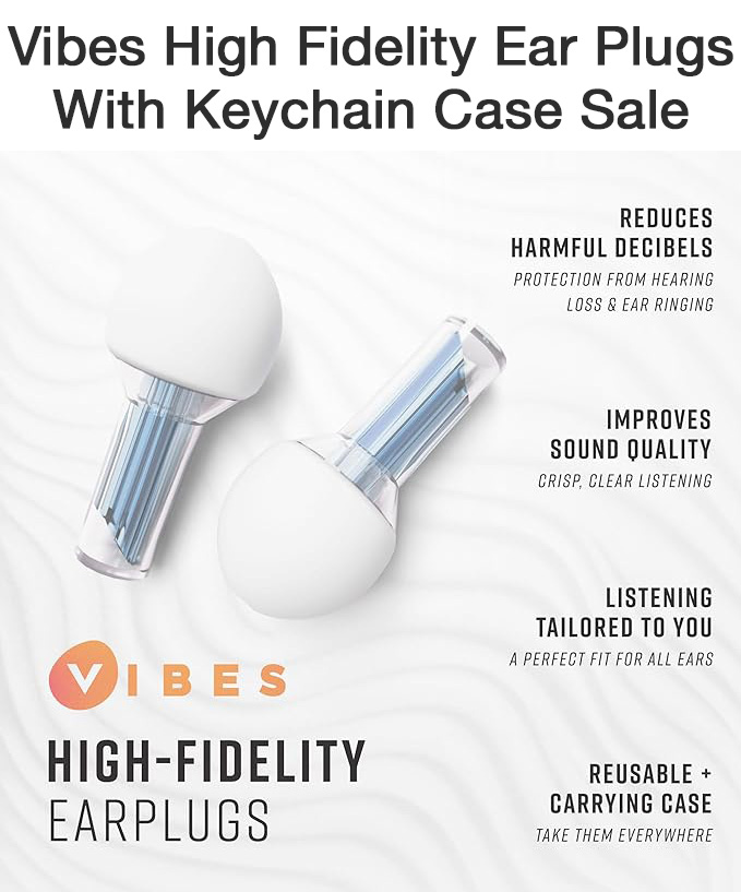 Vibes High Fidelity Ear Plugs and Keychain Case