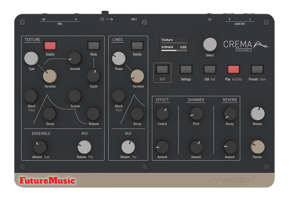 Waldorf Music has released Crema, a compact polyphonic String and Pad Synthesizer