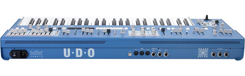 udo audio super 6 synth back view